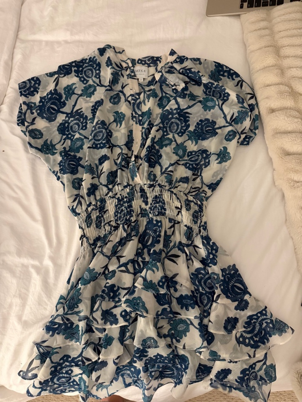 MISA BLUE FLORAL DRESS